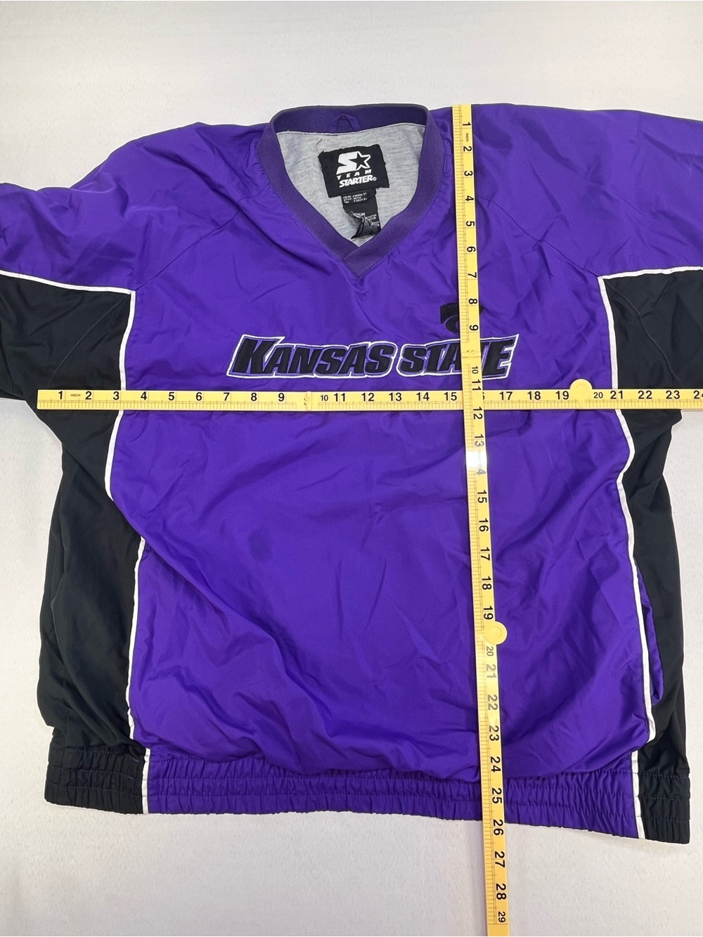 Starter Kansas State Wildcats Mens Vintage Windbreaker Pullover w/Side Zip M - Picture 11 of 11